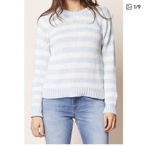 Rolla's Frances stripe sky Blue Striped Crew Neck Sweater large